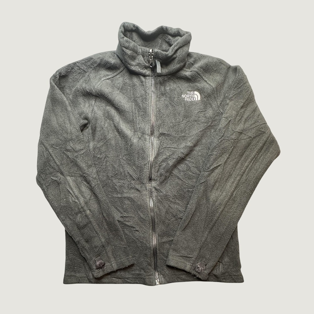 The North Face Fleece Jacket Boys L 14/18 Full Zip Dark Gray Mock Neck EXCELLENT